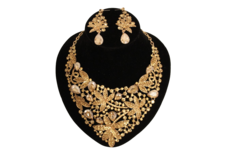 dames sieraden set goud kleur ketting in oorbellen