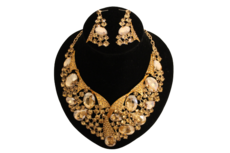 Dames sieraden goud kleur set ketting in oorbellen