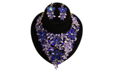 Dames sieraden set blouw ketting in oorbellen