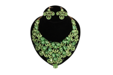 Dames sieraden set groen ketting in oorbellen