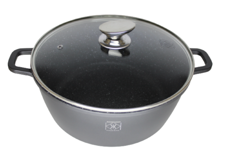 Kookkunst Holland braadpan met glazen deksel 40cm - marmeren coating - inductie - Non-stick - anti aanbaklaag-