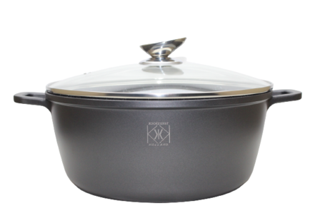 Kookkunst Holland braadpan met glazen deksel 36cm - marmeren coating - inductie - Non-stick - anti aanbaklaag-
