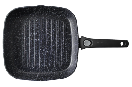 NeuMann grillpan vierkant &Oslash; 28cm met afneembare handgreep marmeren coating - inductie - Non-stick - anti aanbaklaagen 