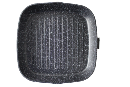 NeuMann grillpan vierkant &Oslash; 28cm met afneembare handgreep marmeren coating - inductie - Non-stick - anti aanbaklaagen 