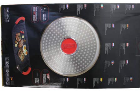 Swiss Line Grillplaat 47cm marmeren coating - inductie - Non-stick - anti aanbaklaagen