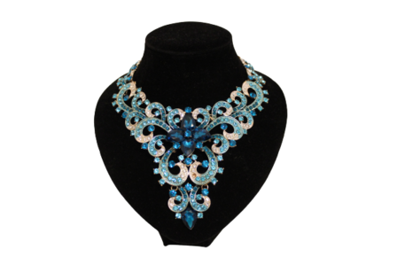 Dames sieraden set Licht blouw kleur ketting in oorbellen