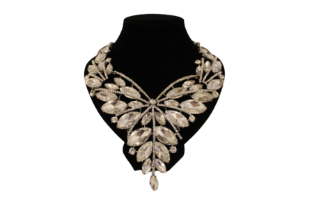 Dames sieraden set wit kleur ketting in oorbellen