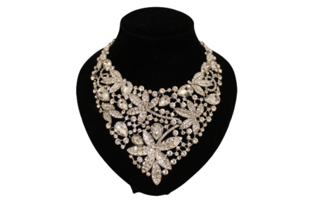 Dames sieraden set wit ketting in oorbellen