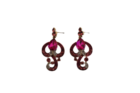 Dames sieraden set licht roze ketting in oorbellen