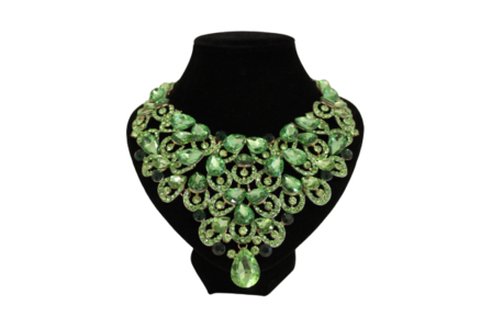 Dames sieraden set groen ketting in oorbellen
