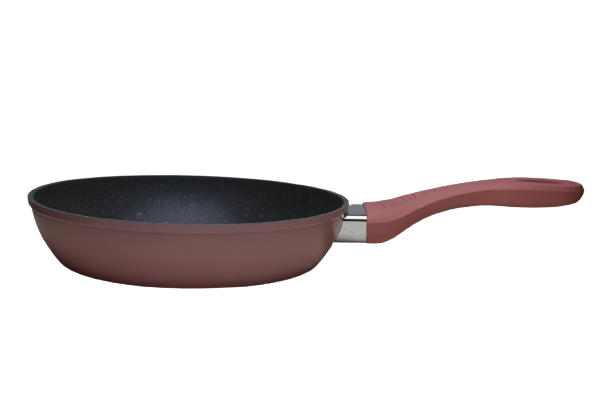 kookkunst koekenpannenset 3 delig roze -inductie pannen -nonstek-marmeren -anti-aanbaklaag-koude handgrepen