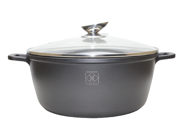 Kookkunst Holland braadpan met glazen deksel 36cm - marmeren coating - inductie - Non-stick - anti aanbaklaag-