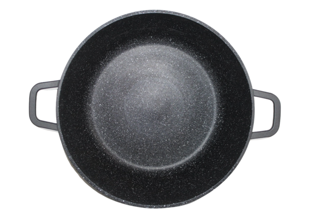 Kookkunst Holland 3 delige Ø 20, 24 & 28 cm braadpannen set zwart met glazen deksel - inductie - antikleefpan - marmeren coating - anti-aanbaklaag
