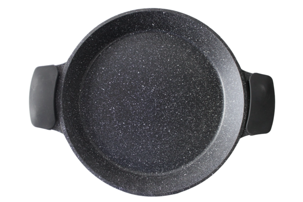 Kookkunst Holland paella pan Ø 32 cm met silicone koude handgrepen marmeren coating - inductie - Non-stick - anti aanbaklaag