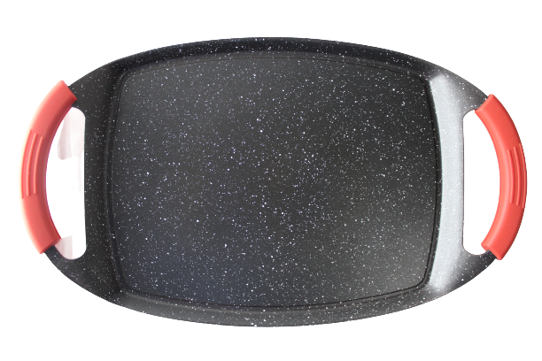 Swiss Line Grillplaat 47cm marmeren coating - inductie - Non-stick - anti aanbaklaagen