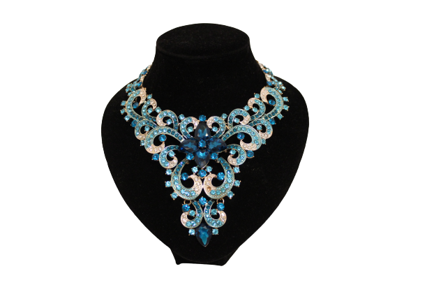 Dames sieraden set Licht blouw kleur ketting in oorbellen