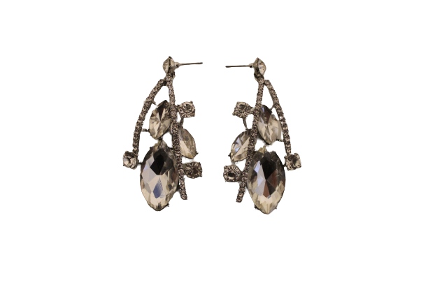 Dames sieraden set wit kleur ketting in oorbellen