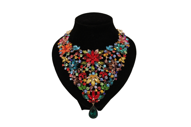 Dames sieraden set kleurrijk ketting in oorbellen