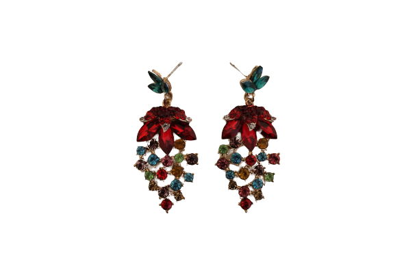 Dames sieraden set kleurrijk ketting in oorbellen