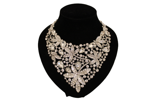 Dames sieraden set wit ketting in oorbellen
