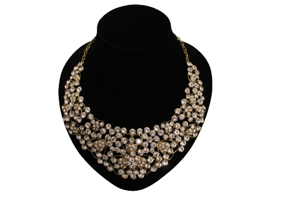 Dames sieraden set creme ketting in oorbellen